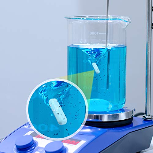 PTFE Mixer de agitador de agitador magnético Barra de agitação, cor branca, mancha magnética da haste, barra de laboratório,