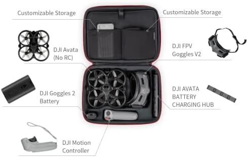 Caixa de transporte de pgytech para saco de viagem à prova d'água portátil DJI Avata pode acomodar DJI avata, óculos 2, controlador
