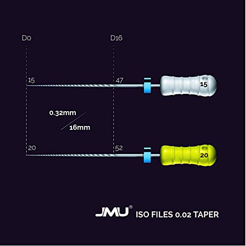 JMU Endodontic Root Canal H Arquivos H, aço inoxidável Uso de arquivo H, 15-40, 21mm, 6pcs/caixa