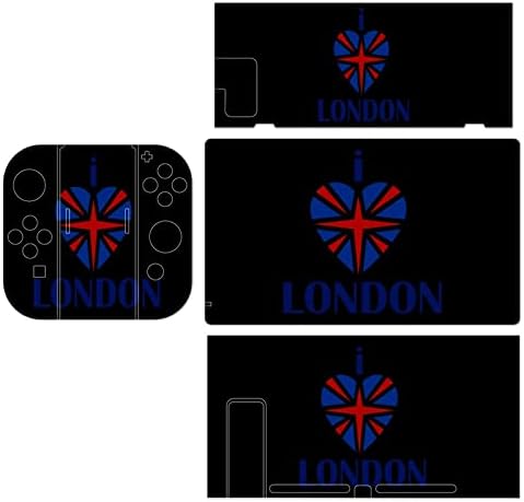 Eu amo London Switch Game Stick Bonzy Pattern Padrão Full Skin Protetive Film Sticker Compatível com Switch Lite