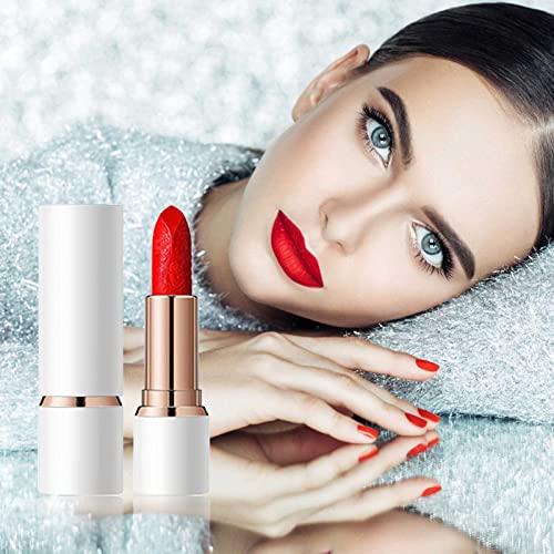 Outfmvch Two Tone Lipstick Lightweight e sem sobrecarregar batom com duração muito fáceis de desaparecer de veludo branco batom esculpido para estudantes.