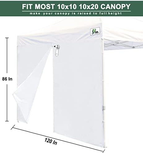 MaxCanopy Sidewall para quadro de dossel de 10x10 pés, um design central com zíper para fácil entrada e saída, apenas uma pacote de sol