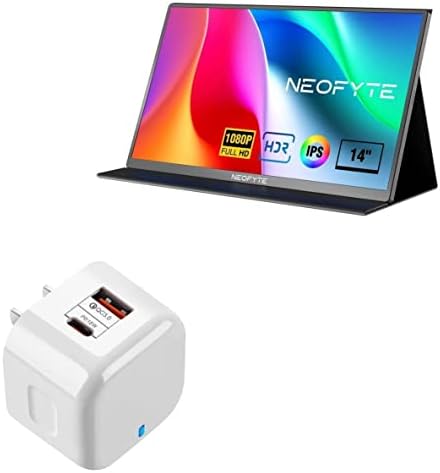 Carregador de ondas de caixa compatível com o monitor portátil neofyte para laptop t14p - pd minicube, 20w PD USB