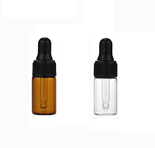 PinkLife mini 15 PCs Definir garrafas de gotas de vidro vazias reabastecíveis petróleo de petróleo essencial garrafas