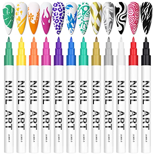 12 colorido 3d unhas artes de canetas, caneta de pintura de caneta de caneta de caneta de caneta de caneta de caneta para unhas para unhas para unhas DIY Adorn Adorn Manicure Tools