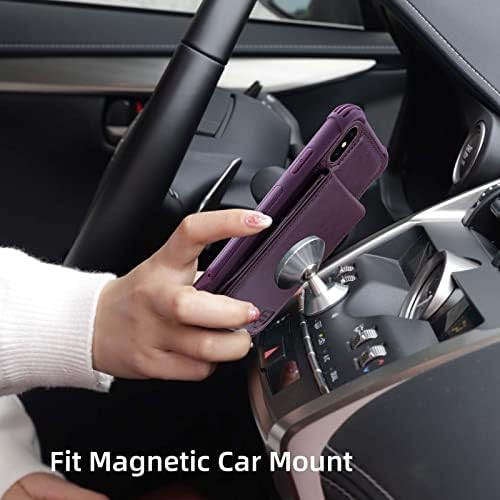 Vanavagy XR Carteira para mulheres e homens, Coloque magnético de couro Flip Folio Phone Cober com suporte para cartão