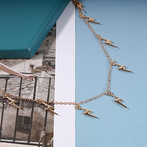 Yrolrorh boho colar Chain Chain Gold Boltning Poll Drop Drop Pingente Colar Jóias de Jóias Presente Para Mulheres e Meninas