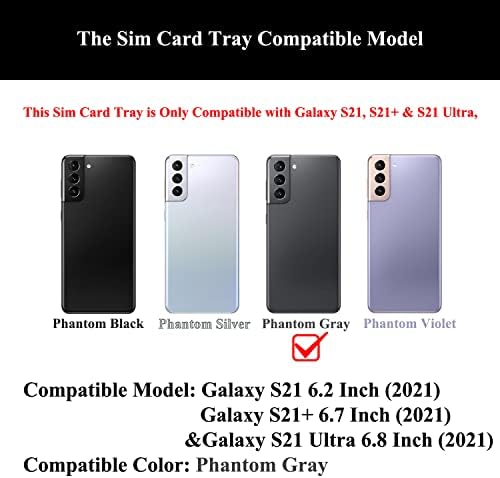 LOZOP 2 peças SIM CARTO BAYS SUPLATIONAL PARA SAMSUNG Galaxy S21, S21 Plus e S21 Ultra com pino de ejeção