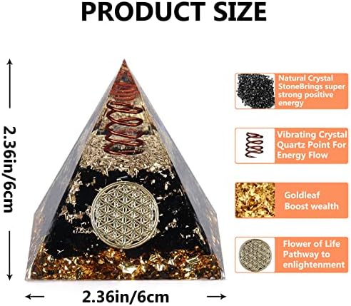 Pirâmide orgona pirâmides pretos pirâmides de cristal de balanceamento orgonita do gerador de energia para proteção