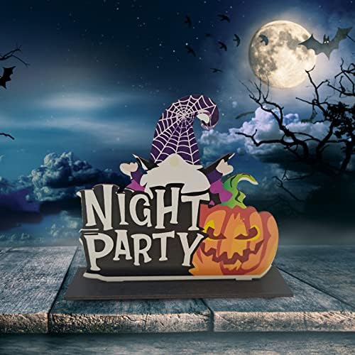Halloween atmosfera Halloween Decorações de madeira Halloween Pumpkin Bat Party Scene Desktop Decoration Ornament com
