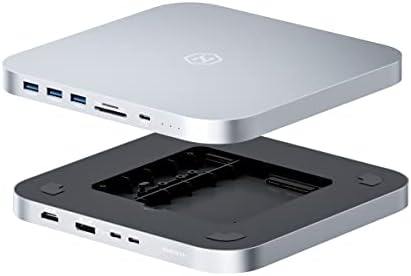 HAGIBIS USB-C Hub com gabinete de disco rígido duplo, estação de docking tipo C para Mac Mini M2, Mac Studio M1 Max Ultra