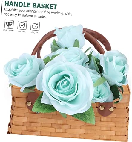 Yarnow 3pcs lascas tecidas cesto vasos de flor decorativa cesta de armazenamento de brinquedos decoração de casamento rústica