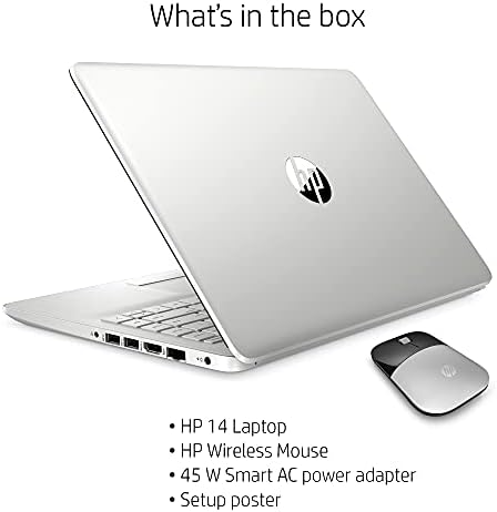 Laptop de Flagship 2019 HP 14 FHD | Intel Quad-Core Pentium Silver N5000 até 2,7 GHz | 4 GB DDR4 | 64 GB EMMC SSD | Office 365
