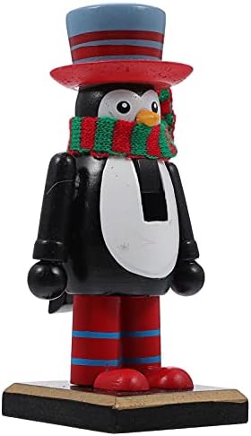 Veemon Decoração de Natal Ornamentos de quebra de nozes de Natal 15 polegadas de madeira de madeira Pontuca Penguin