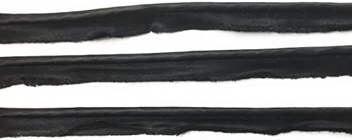 Borda-borda, tubulação, acabamento, cordão de lábios de cetim preto para travesseiros de roupa, luminárias, cortinas 5 jardas PI-129/108