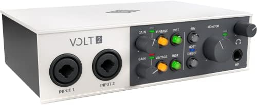 Interface de áudio USB de UA Volt 2 para gravação, podcasting e streaming com software de áudio essencial, incluindo US $ 400 em plug-ins do UAD