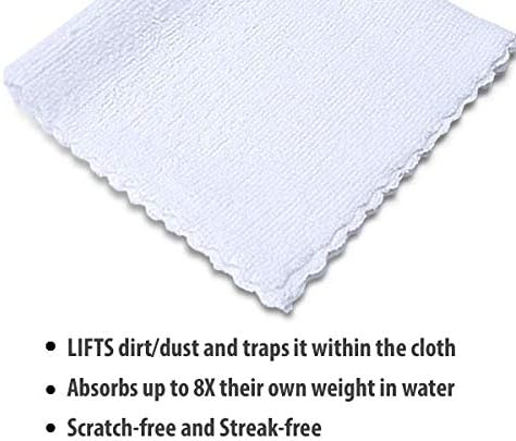 Limpeza de microfibras reutilizáveis ​​Eurow e lenços de secagem com caixa de dispensador, 200gsm, 12 por 12 polegadas, pacote