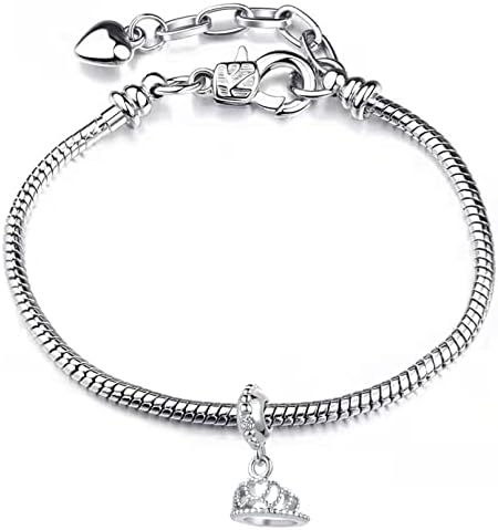 TGLS Queen Crown Charm de miçangas compatíveis com pulseiras Pandora Melhores presentes de aniversário de joias para a mãe
