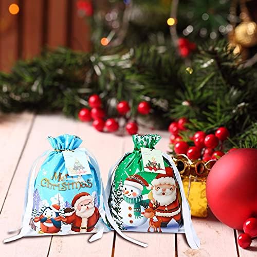 Sacos de presente de cordão de Natal Sootop, bolsa de doces de Natal Elk Goletes Bolsas de embalagem de guloseimas