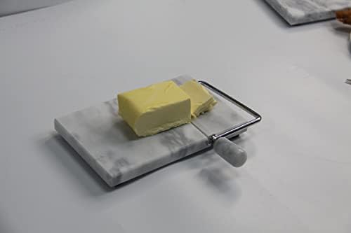 Flicer de queijo Heshibi, cortador de queijo 5 x 8 polegadas, cortador de queijo de mármore para queijos de bloco cortado, manteiga,