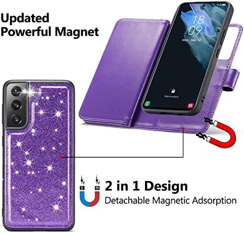 Varikke Galaxy S21 Fe Case Wallet, S21 FE Caso para mulheres com titular de cartões e poderoso capa destacável magnética