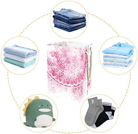 Incomer desbotou Mandala Pink 300D Oxford PVC Roupas à prova d'água cesto de roupa grande para cobertores Toys de roupas no quarto