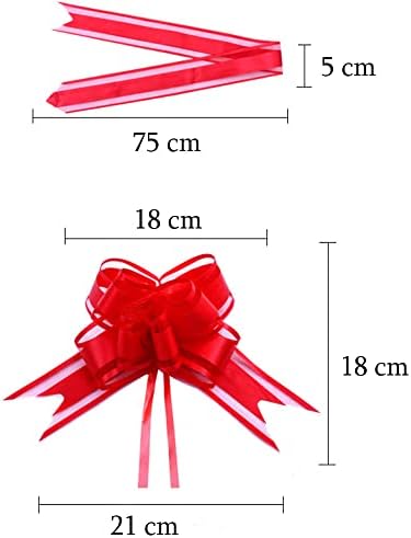 28 PCs Red Pull Bows Red Reduned Pull Bow Ribbons