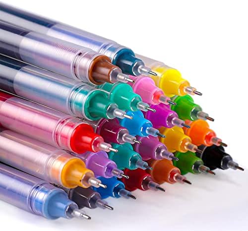Canetas de caneta colorida canetas finezas de escrita suave canetas 24pcs canetas coloridas variadas para materiais de materiais de redatórios de desenho para colorir desenho de colorir e detalhamento do escritório de volta aos suprimentos da escola