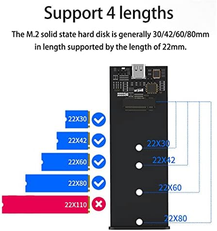 Slnfxc M.2 Caso externo SSD USB TIPO C USB 3.1 Gabinete 10Gbps M.2 Caso do disco rígido SATA HDD