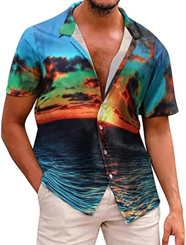 camisa tropical de Wodceeke masculino camisas havaianas casuais camisa de vestido de vestido moda 3d camisetas de