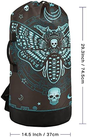 Mochila de lavanderia lavável MnSruu Mochila grande bolsa de roupas sujas com alças de ombro ajustáveis, misticismo de borboleta