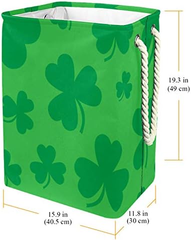 Deyya Cestas de lavanderia à prova d'água Alto Clover irlandês de Lucky Irish Green Green para o dia de São Patrício para crianças