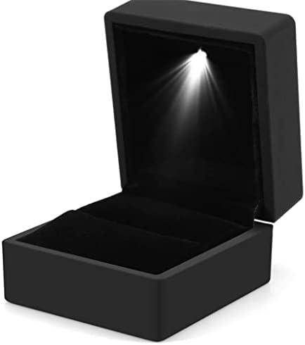 Caixa de anel xwwdp com jóias de jóias LED Caixa de anel de diamante Armazenamento Luminoso Ring Jewelry Organizador de armazenamento