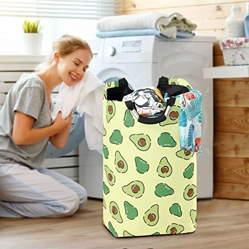 JUMBEAR AVOCATE LAPUNDRY Cesta de roupas dobráveis ​​para roupas grandes esperam o lixo de armazenamento com alça para quarto, banheiro, dormitório, quarto de crianças