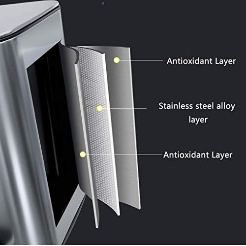 Lata de lixo wxxgy, lixo de lixo de pedal de 13 litros, lata de lixo de aço inoxidável com tampas e balde interno de plástico para o quarto de capa de banheiro quarto de cozinha/champanhe