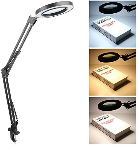 Alumínio LED enche Light Home Light Fria Clip Table Lamp altura ajustável com lupa para manutenção iluminação doméstica 10w