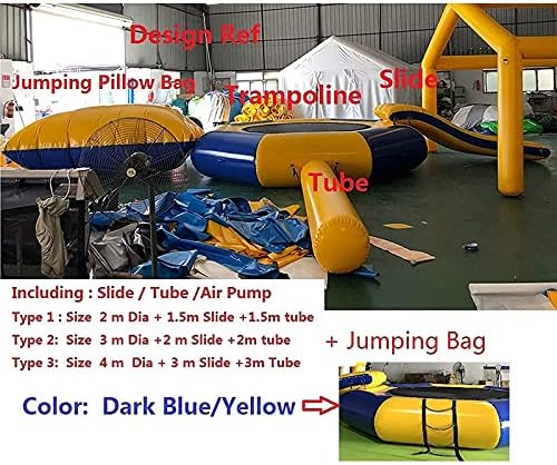 Trampolim acrobático da água acrobática, trampolim redondo de água inflável para escada rolante de 10 pés, trampolim