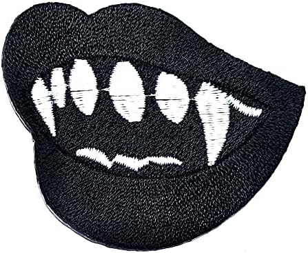 Hho Patch Conjunto de 3 peças. Sexy Black Lips Ghost Vampire Iron em remendos bordados lábios de vampiro e bordado de apliques de chartoon de desenho animado