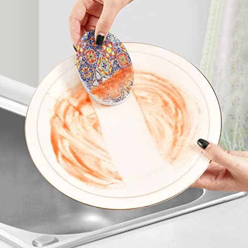 Coikll Talavera Cerâmica Tile Kitchen Esponjas Limpeza Odor grátis Sponge sem arranhões para limpeza PRAWOS BAVIEL - 3 PCS