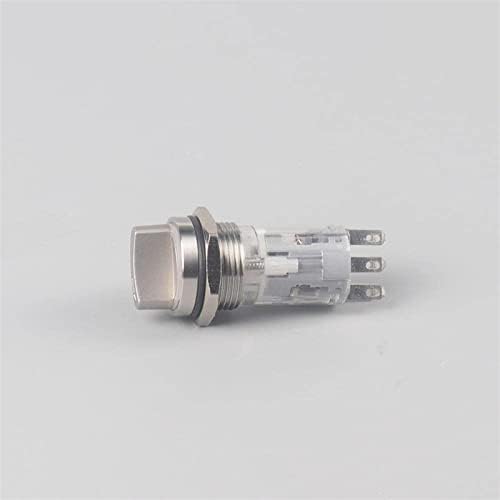 Codificador Brewix Switch 1pcs 16mm de seletor de seletor de metal de 16 mm 2 3 Position Push Metal Push Button