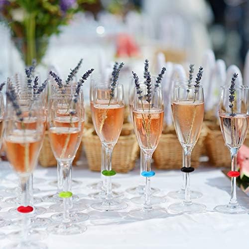 12 peças Wine Glass Charms Marcadores de silicone Marcadores para coquetéis de champanhe de vidro de vidro de vidro,