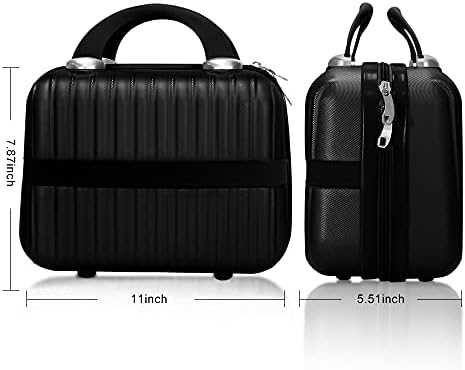 Maquiagem da caixa de viagem Hard Shell Cosmetic Bag pequeno portátil bolsa de maquiagem bagagem de mão com banda elástica mini abdominais