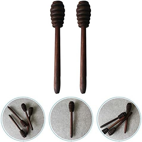 Doitool 2pcs Black Walnut Wood Mel Dipper Mel colheres de mel