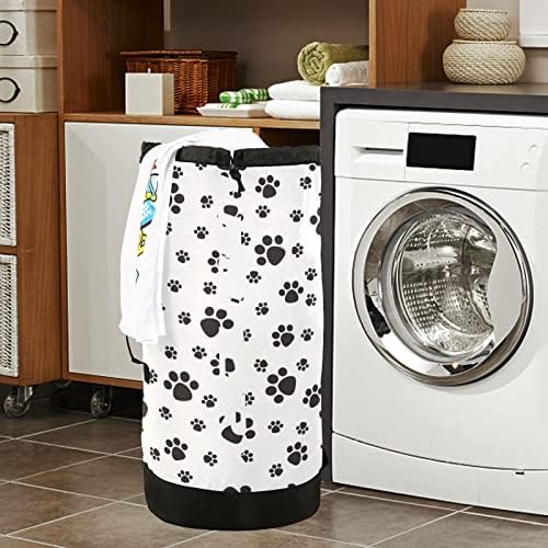 Kigai Nylon Grande bolsa de lavanderia - Mochila de lavanderia lavável para cães, cesto de roupa suja com fechamento de cordas e alças de ombro para acampamento, casa, viagem, dormitório - 14,5 x 29.3