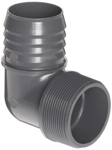 Spears 1413 Série PVC TUBE ACTTING, 90 graus de cotovelo, Anexo 40, cinza, 1 npt macho npt masculino