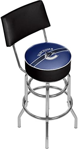 Marca de marca registrada NHL Vancouver Canucks Banco de barra giratório com as costas