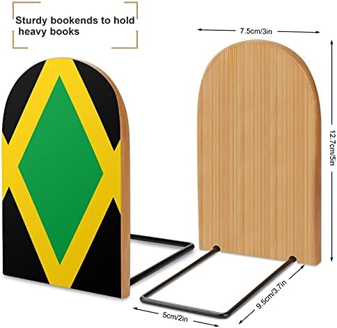 Livro da bandeira jamaicana termina para prateleiras Holdren Booknds Holder for Heavy Books Divider Modern Decorative 1 par