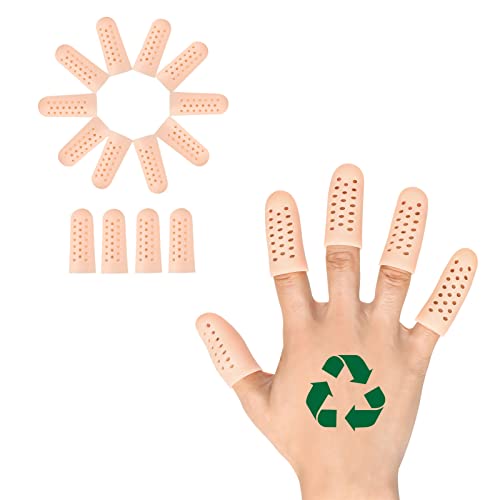 Cots de dedo em gel, protetores dos dedos com orifício, luvas de silicone, tampas dos dedos para eczema manual, gatilho de dedo, rachaduras