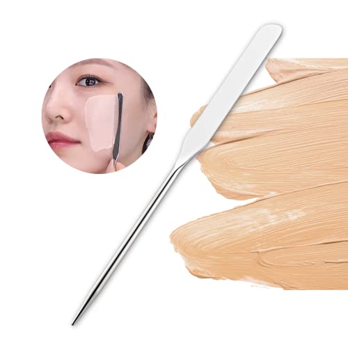 PVBN Make Up Spatula Tool Aço inoxidável, espátula de maquiagem de metal coreana para rosto, espátula de fundação, ferramenta de composição cosmética facial para profissional e iniciante, misturando espátula