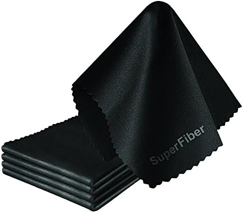 LS Kit de pacote de limpeza de filtro de câmera de câmera de fotografia, 5pcs limpeza preta Limpe pano de microfibra, médio 6 x 7, estúdio fotográfico, LGM0005